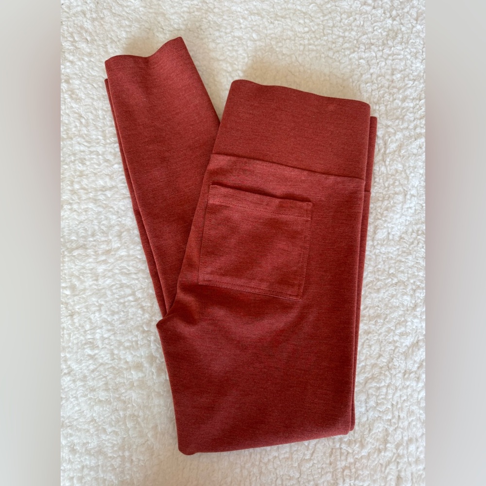Lou & Grey LOFT Red High Rise‎ Leggings Small Stretch Knit